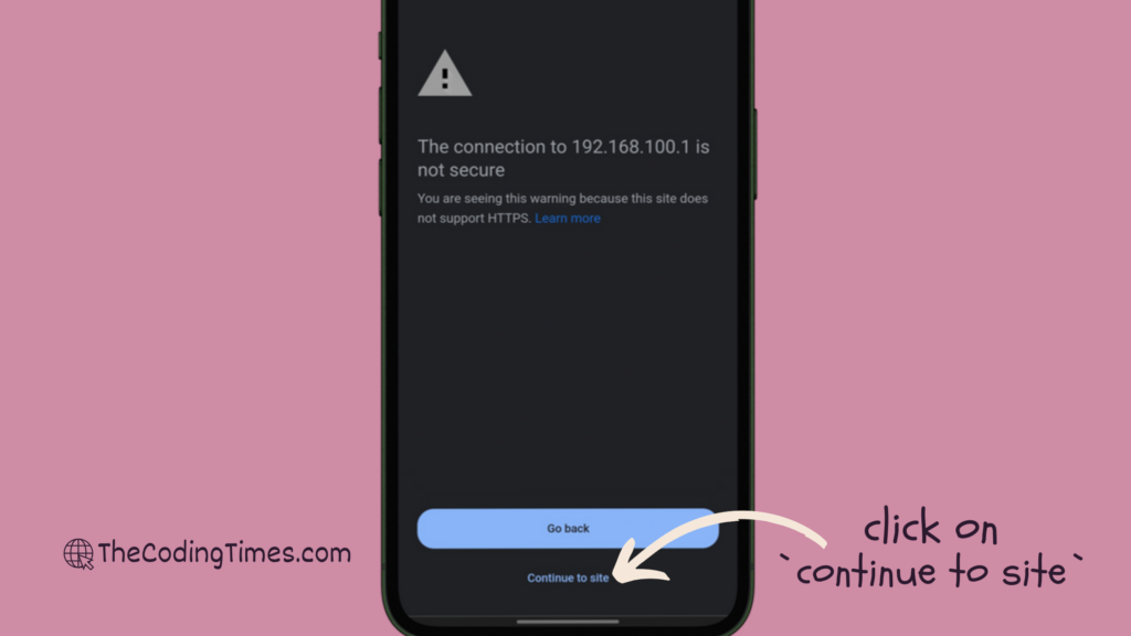 Connection Not Secure - Warning