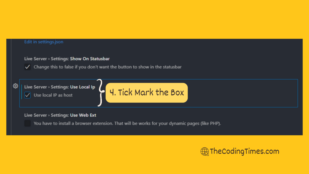 local ip setting for live server